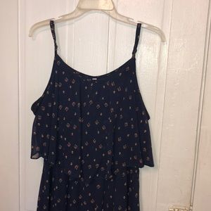 Maxi sun dress w/ floral and paisley pattern